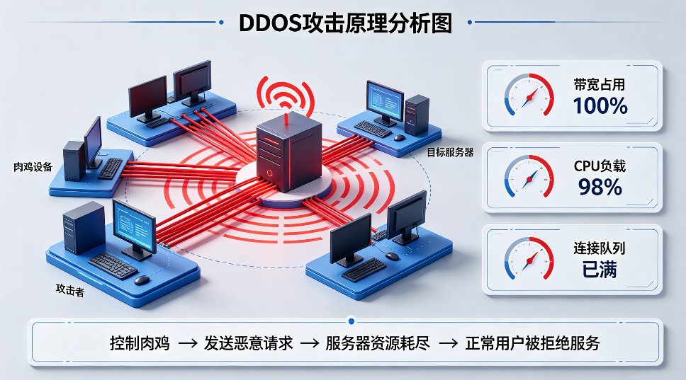 DDOS攻击原理分析图